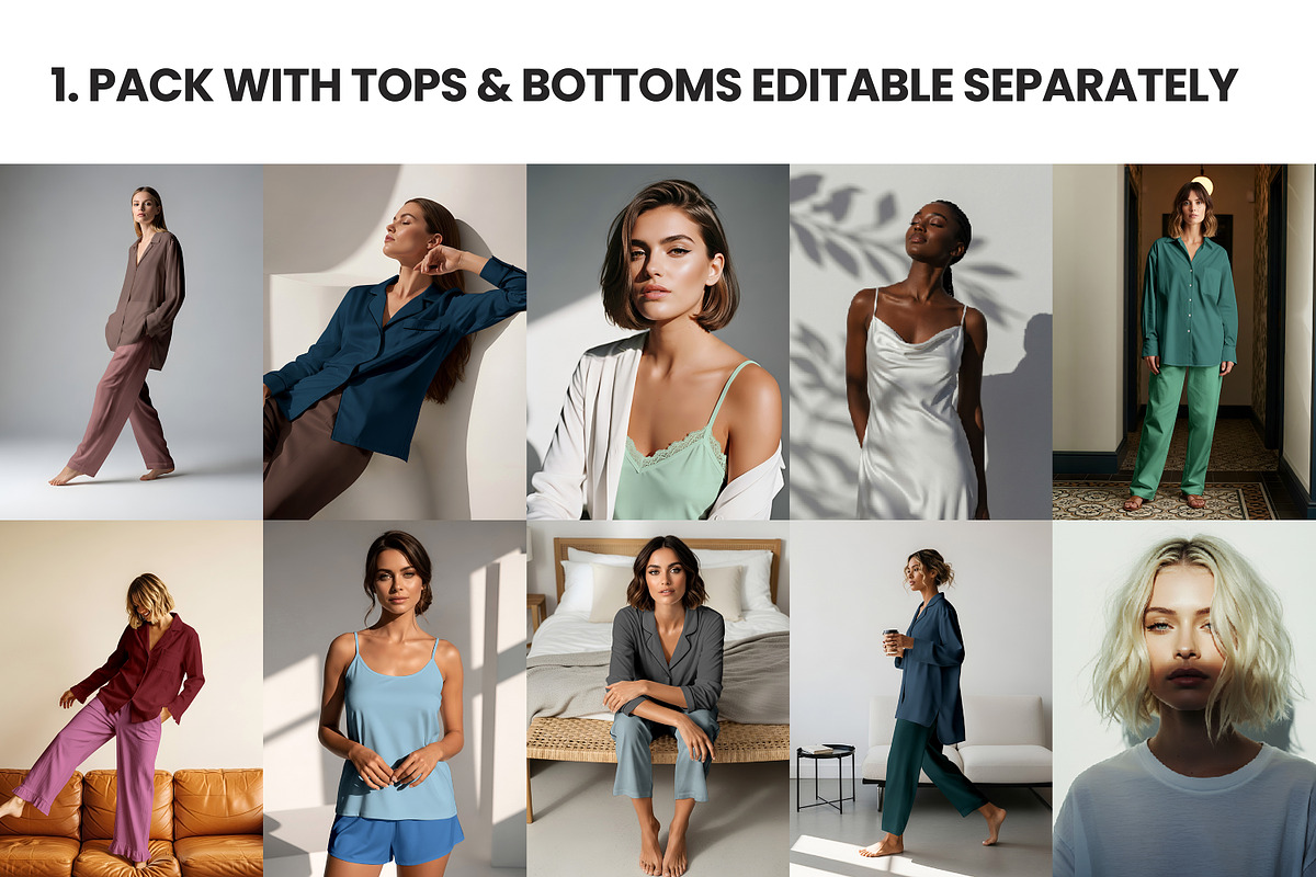 10 Pajamas Mockups + 10 Bonus PSDs, a Shirt Mockup by ARARA ✸ Creative Design (Photo 3 of 6)
