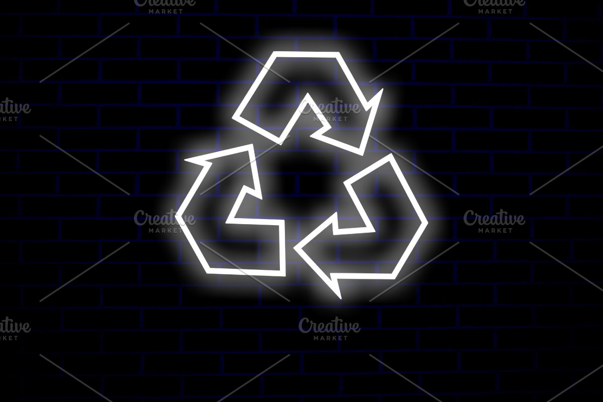 Recycle Icon Neon Sign PSD Editable, a Layer Style Add-On by TrueVector