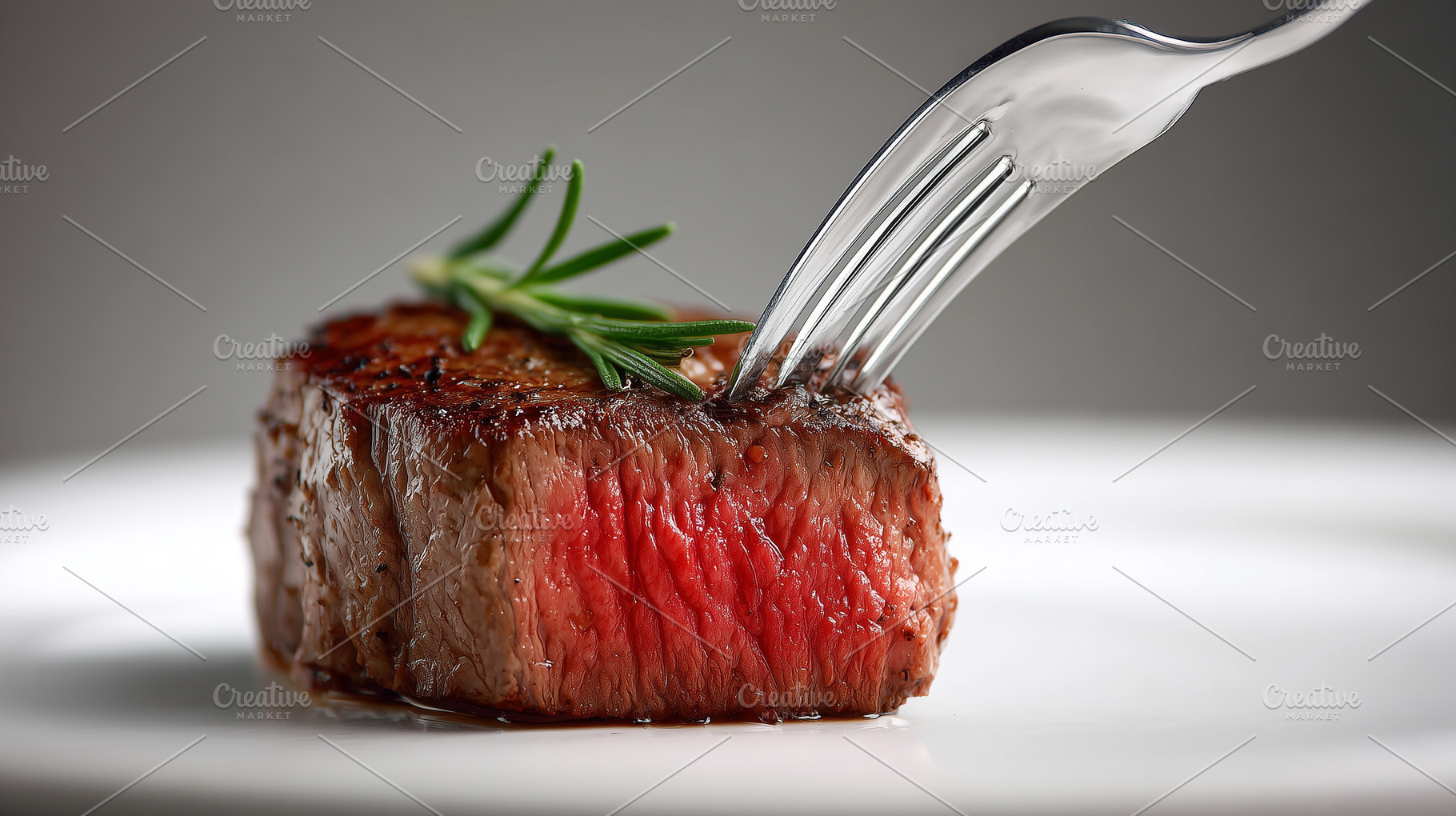 Juicy medium-rare steak, a Food & Drink Photo by MistyDay