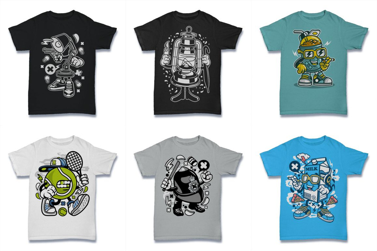 Cartoon Vector Tshirt Design Bundle, an Illustration by roach_graphic (Photo 14 of 22)