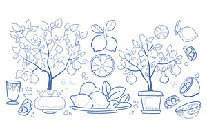 Lemon branches with citrus fruit, an Object Illustration by art PVP - market