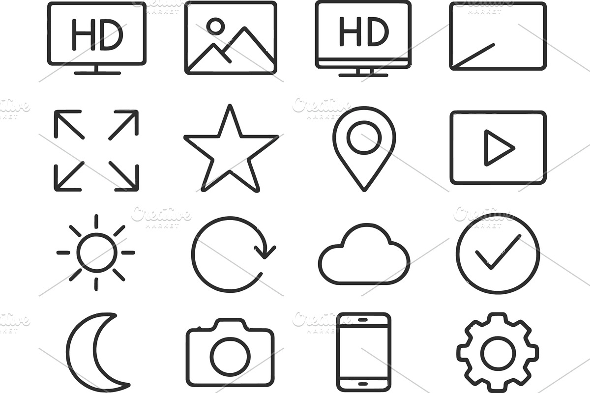 Vector illustration of line icons, a Technology Illustration by ZinetroN