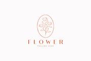 Logo Flower Minimalist Hand Drawn, a Branding & Logo Template by Signatoro (Thumbnail 1 of 2)