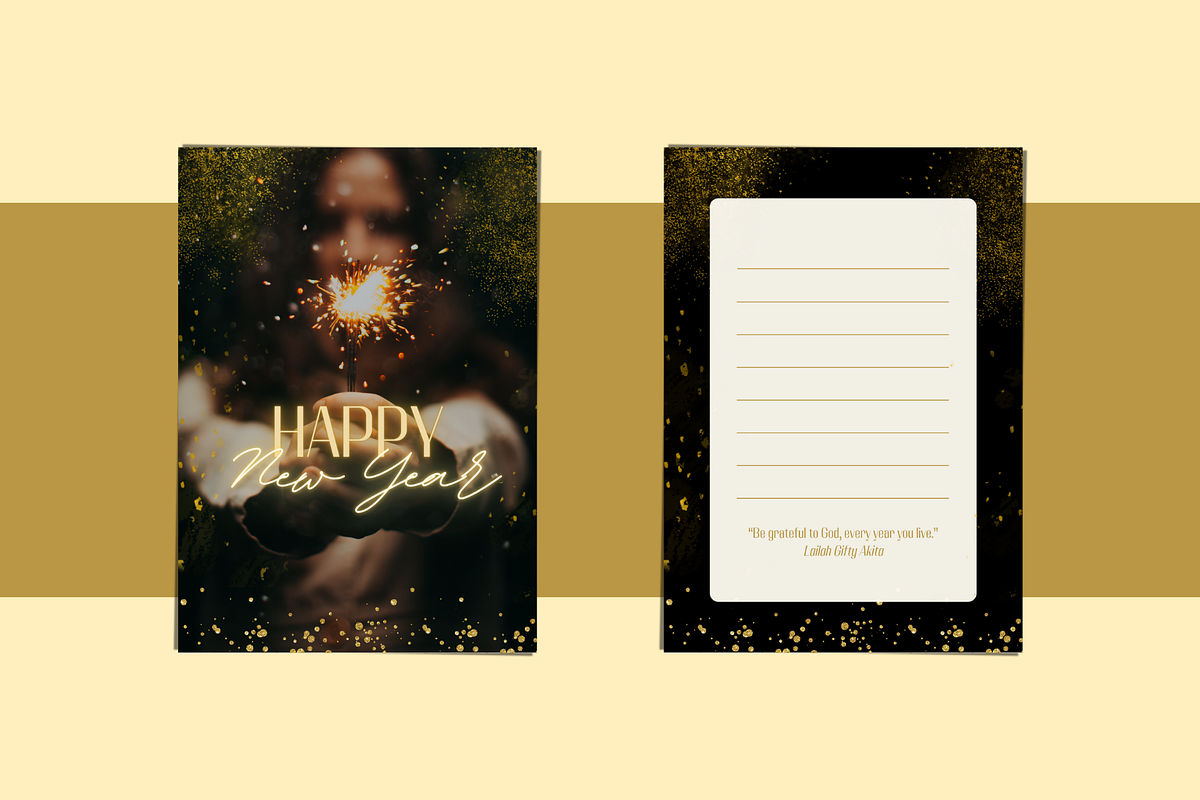 New Year GREETING CARD CANVA TEMPLAT, a Card Template by The Little Lily Studio (Photo 2 of 5)