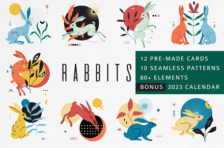 RABBITS vector patterns, elements