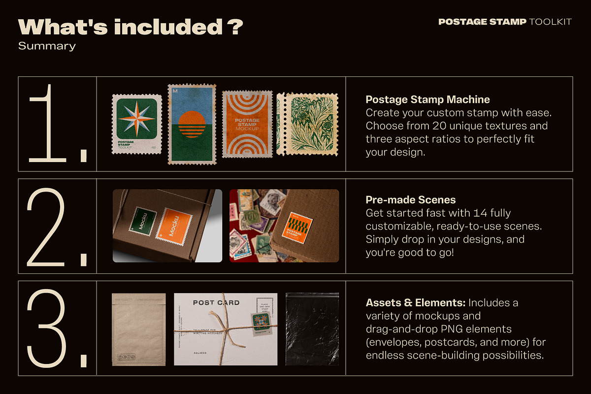 Postage Stamp Toolkit, a Packaging Mockup by Mocku (Photo 3 of 22)