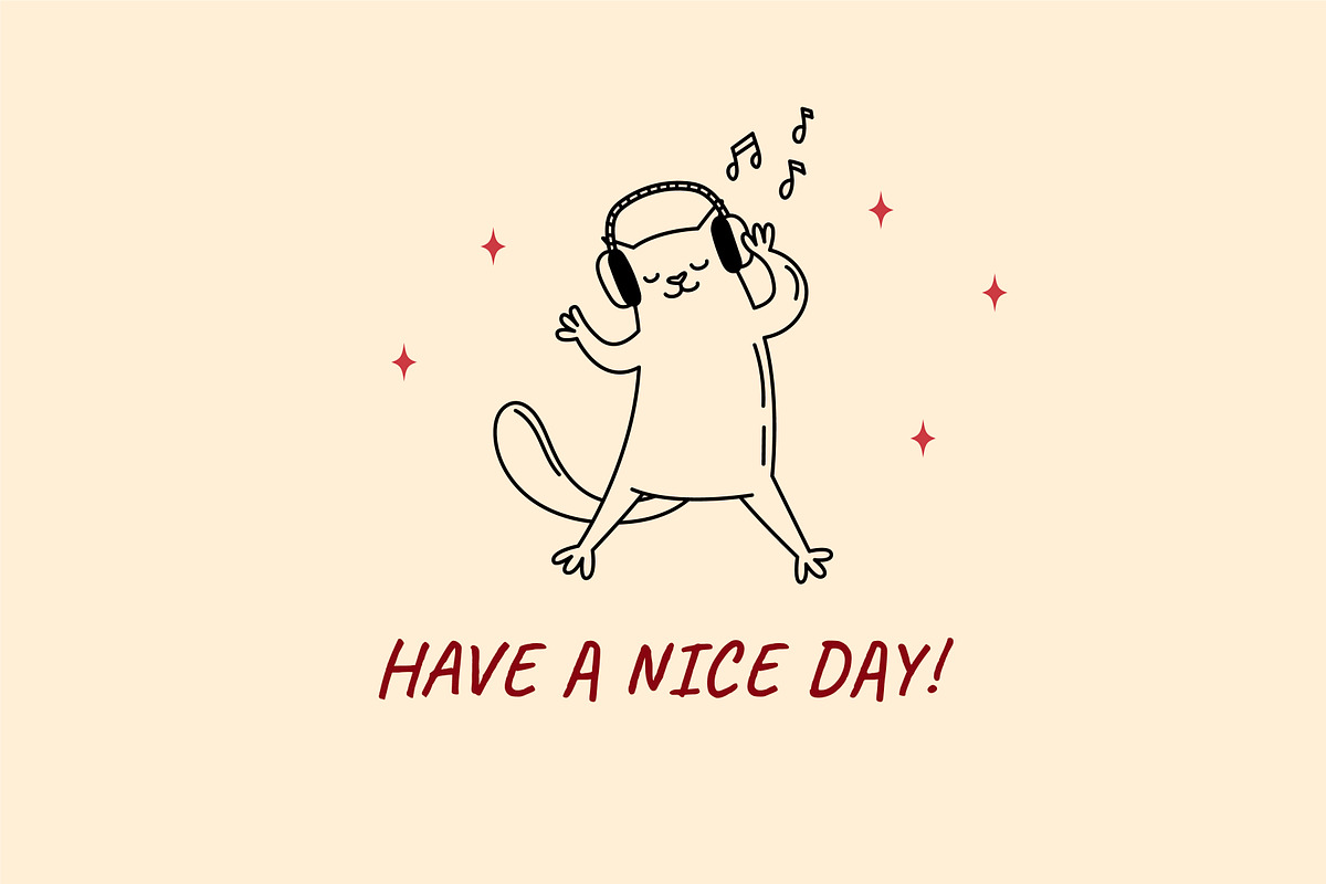22 Funny cats vector illustration 1, an Animal Illustration by Yanakicc (Photo 10 of 10)
