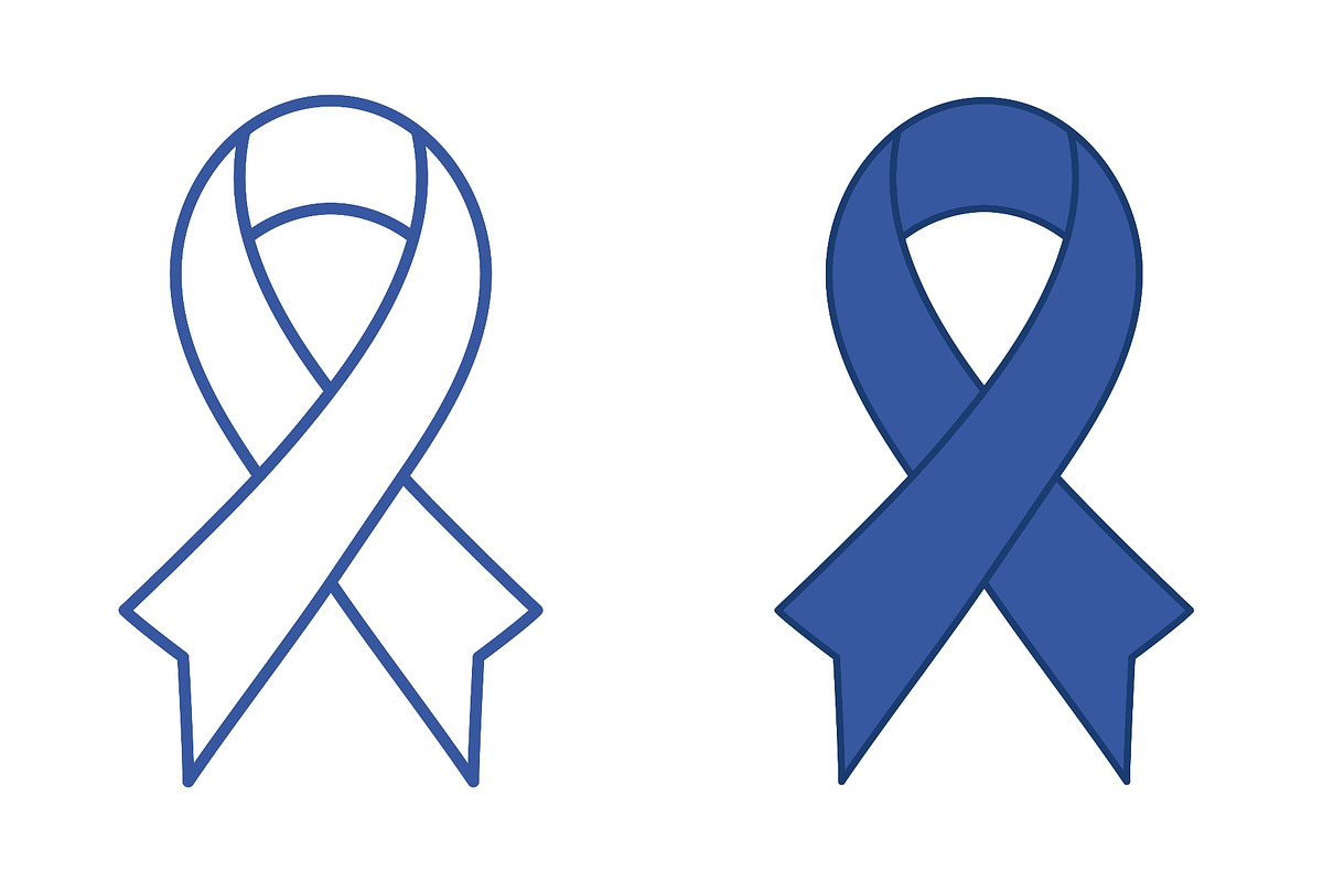 Blue awareness ribbon illustration, an Object Graphic by sceptical cactus (Photo 3 of 3)