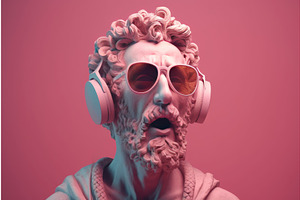 Pink Bust Man. Generate Ai