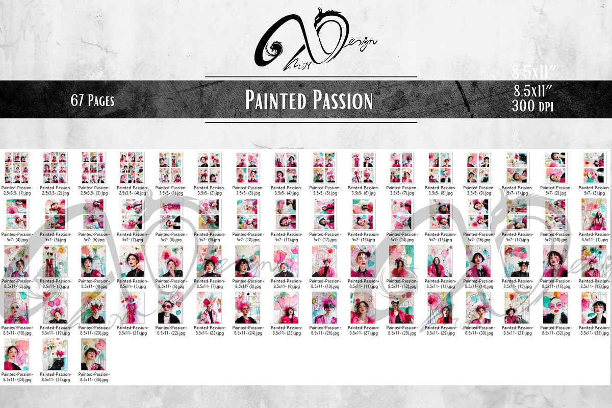 Painted Passion: Artsy Love Paper, a Background Graphic by NiiiNArt (Photo 6 of 8)
