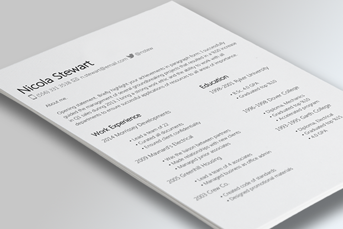 Modern Resume Template, a Resume Template by 12 Resumes  (Photo 1 of 3)