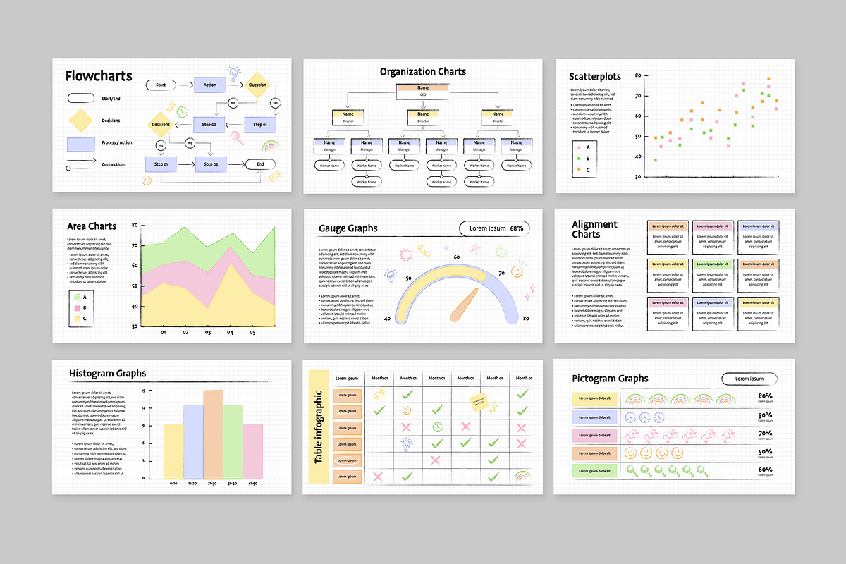 Cute Infographic Templates Set, a Presentation Template by BrandPacks
