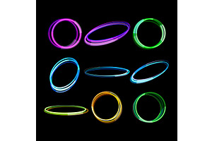 Glowing light trails creating, an Illustration by pikepicture