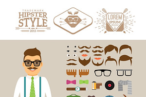 Hipster Man Accessories, Hairstyles