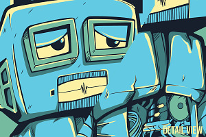 Damn! Robot Illustration