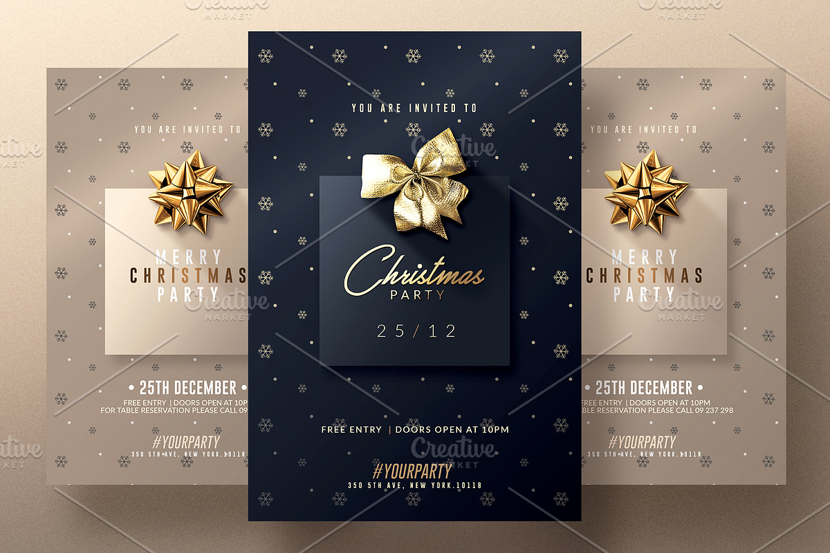 2 Classy Christmas | Psd Invitations, an Invitation Template by Rome B Creation (Photo 1 of 3)