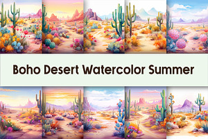 Boho Desert Watercolor Summer