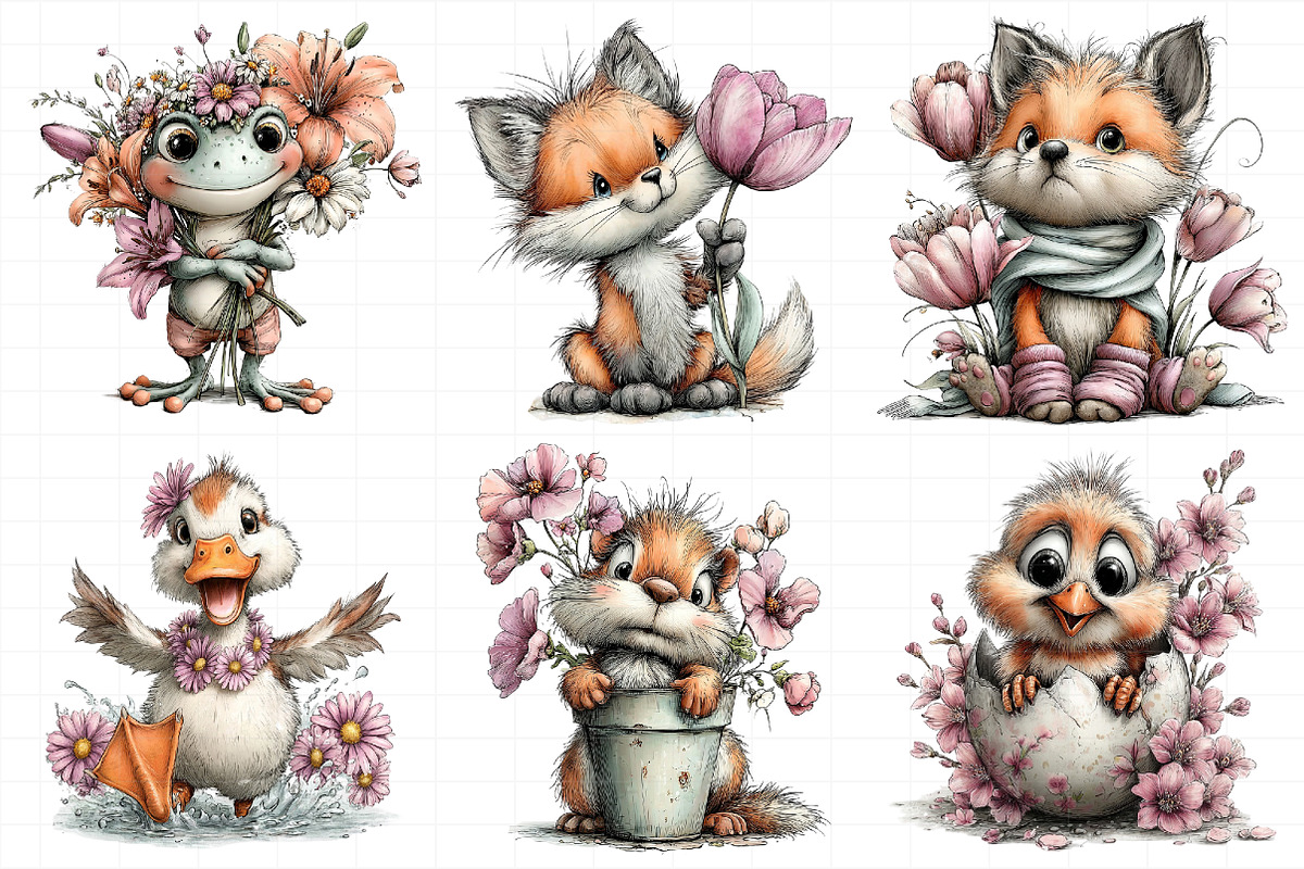 Whimsical Spring Animal Clipart, an Illustration by Daily.Designs (Photo 3 of 7)