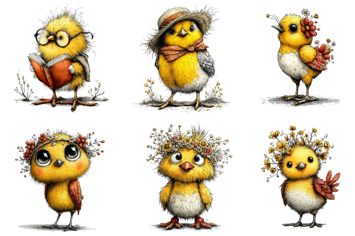 Whimsical Spring Chick Clipart, an Illustration by Dream Creation (Photo 6 of 7)
