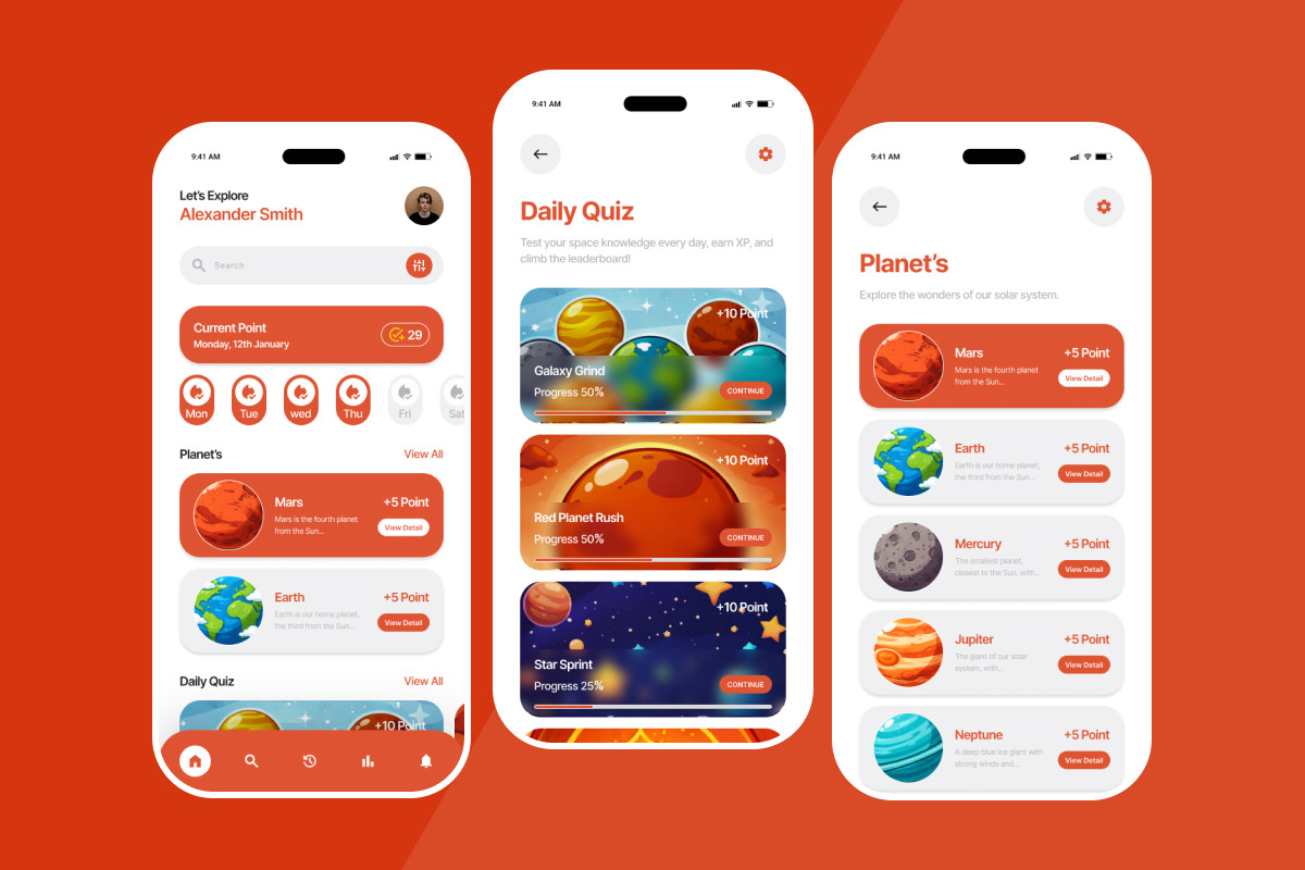 Space Academy Training Quiz App, an App Template by productype1 (Photo 4 of 5)