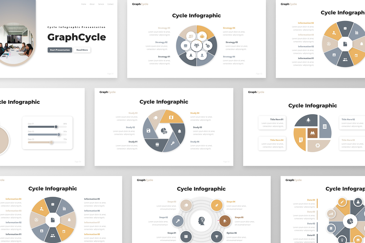 GraphCycle- Cycle Infographic, a Presentation Template by GraphauseProject (Photo 2 of 6)