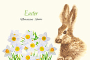 Clipart with Easter Rabbits, an Illustration by Nataliapiache (Thumbnail 2 of 4)