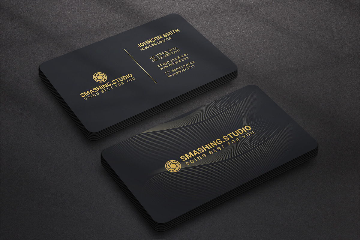 Business card Template & 3 Mock-up, a Business Card Template by Smashing_Studio (Photo 3 of 10)