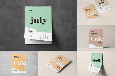 Wall Calendar Mock-up 2, a Household Mockup by BLISS DESIGN