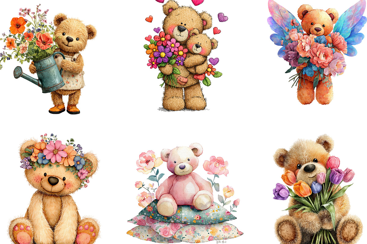 Whimsical Teddy Bear Mothers Day, an Illustration by Designking (Photo 5 of 5)