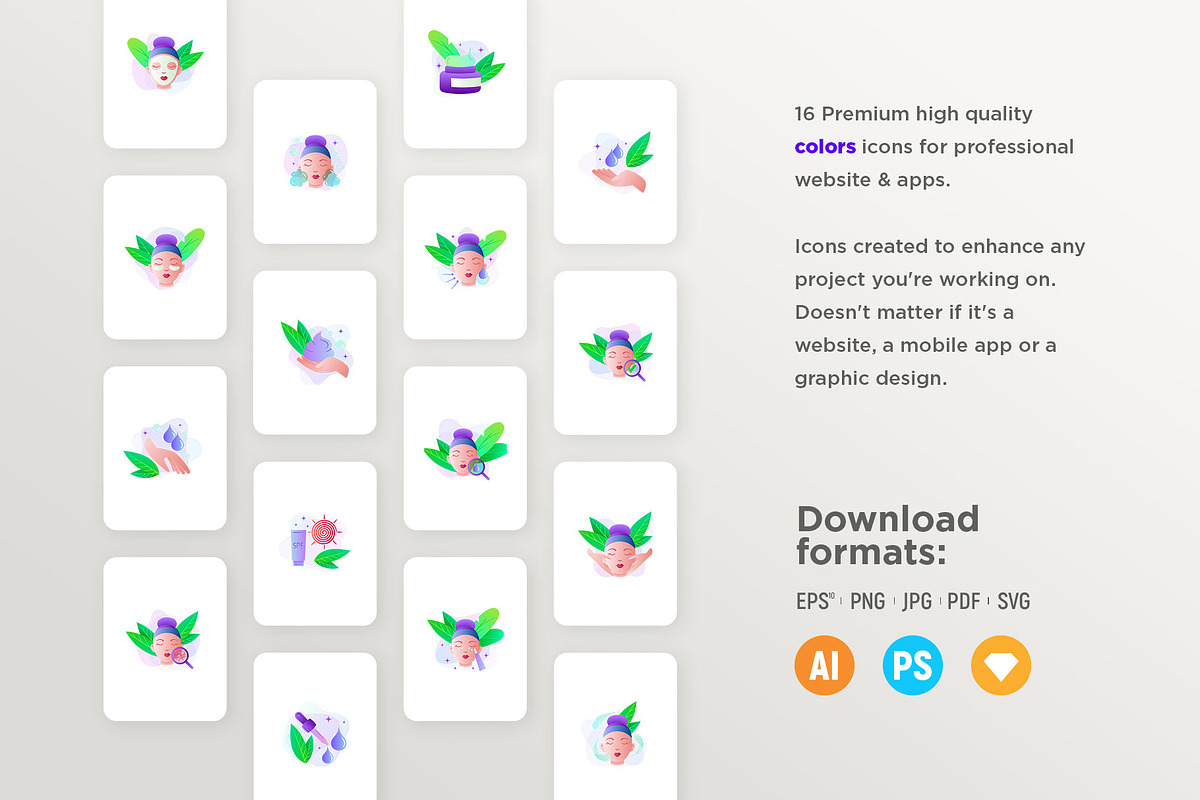 Skin Care | 32 Icons Set Hand Drawn, an Outline Icon by Marina Silence (Photo 11 of 18)