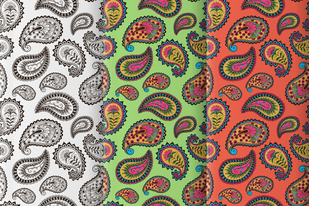 3 vector paisley seamless pattern., a Pattern Graphic by Zarica Art (Photo 1 of 5)