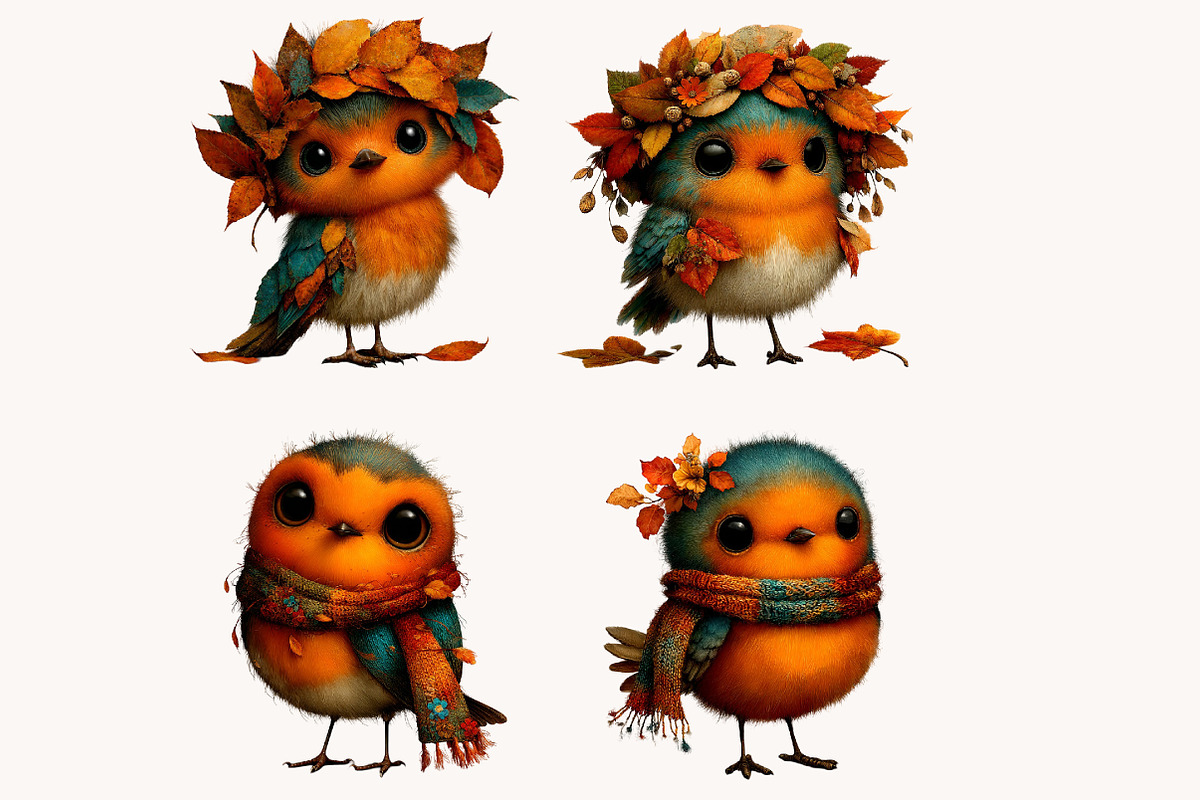 Whimsical Autumn Fall Robin Clipart, a Seasonal Illustration by Designworld (Photo 7 of 11)
