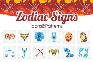 Zodiac Signs Icons&Patterns