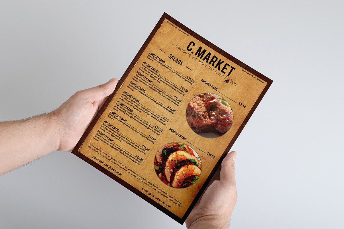 Old west style menu template, a Brochure Template by Tzochko (Photo 1 of 5)