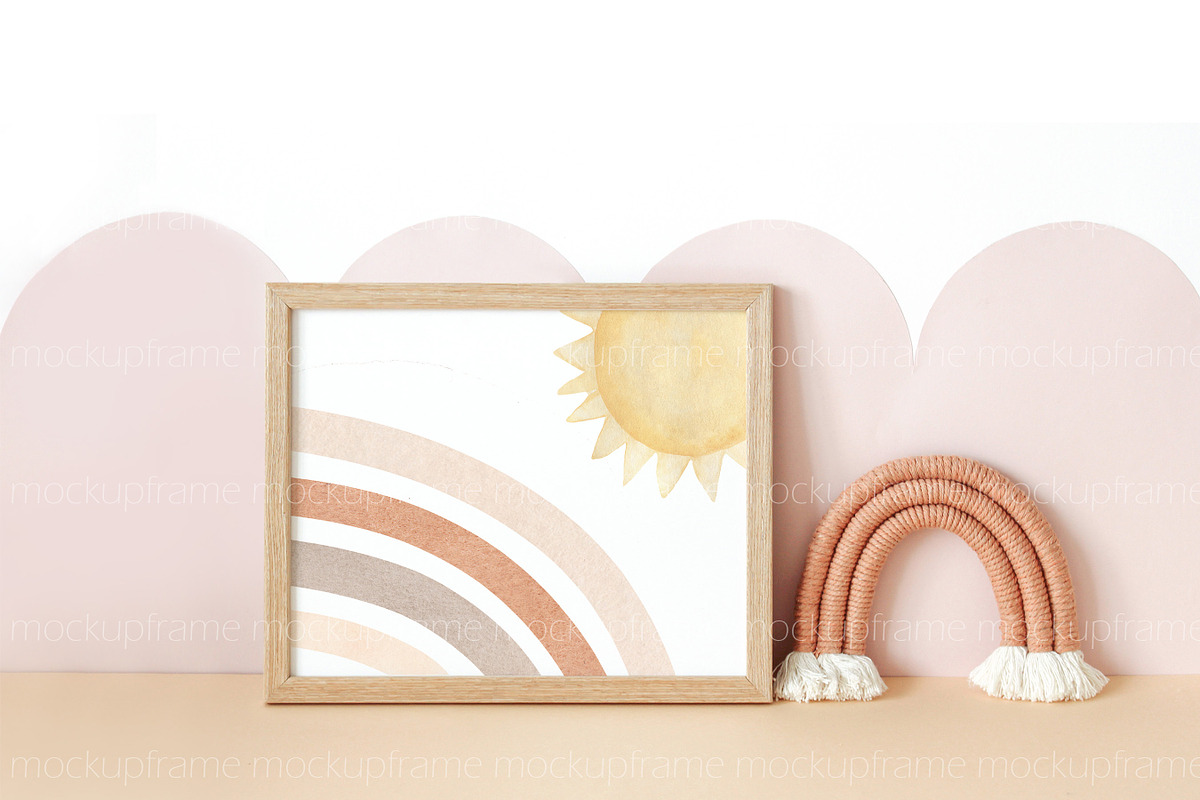 Horizontal Nursery Frame Mockup Kids, a Print Template by BirdieFrames (Photo 3 of 4)