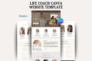 Life Coach Canva Website Template, a Landing Page Template by Snapybiz