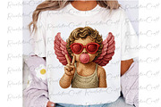 Crochet Valentine Cupid Blowing png, an Illustration by OK Design (Thumbnail 1 of 4)