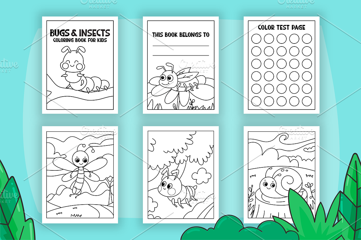 Cute Bugs and Insects Coloring Book, an Animal Illustration by MK.CreativeHub (Photo 2 of 3)
