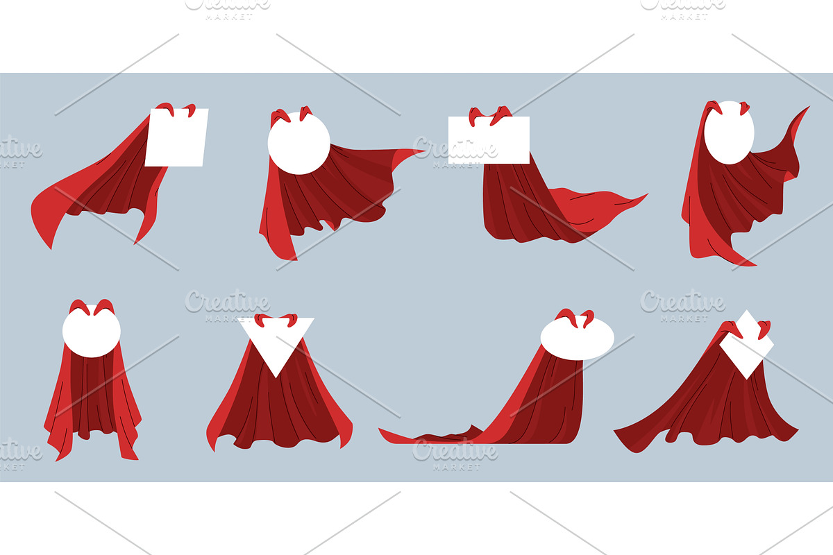 Labels with cartoon red cape, an Object Illustration by YummyBuum