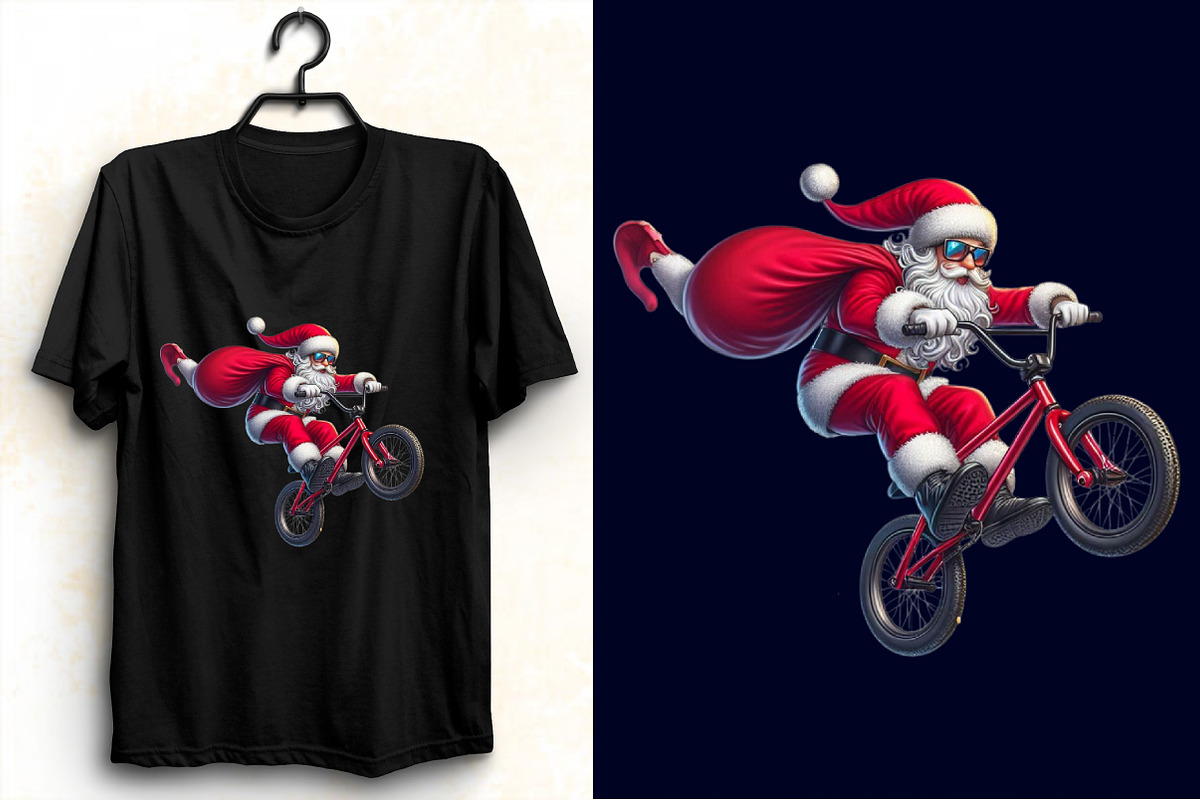 Santa Bicycle with Gifts Clipart Bun, an Illustration by SVGArt (Photo 6 of 7)