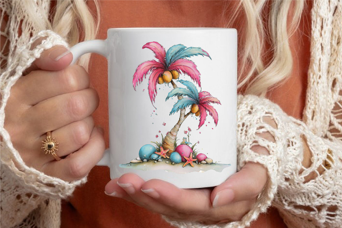 Whimsical Summer Palm Tree Clipart, an Illustration by designcity5 (Photo 5 of 5)