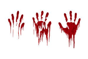 Dripping bloody handprints, an Object Illustration by GraphiShop