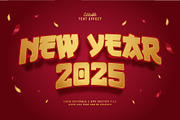 Text Effect Happy New Year 2025, a Layer Style Add-On by Navy Graphic (Thumbnail 1 of 2)