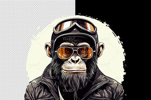 Cool Chimpanzee Wearing Sunglasses.