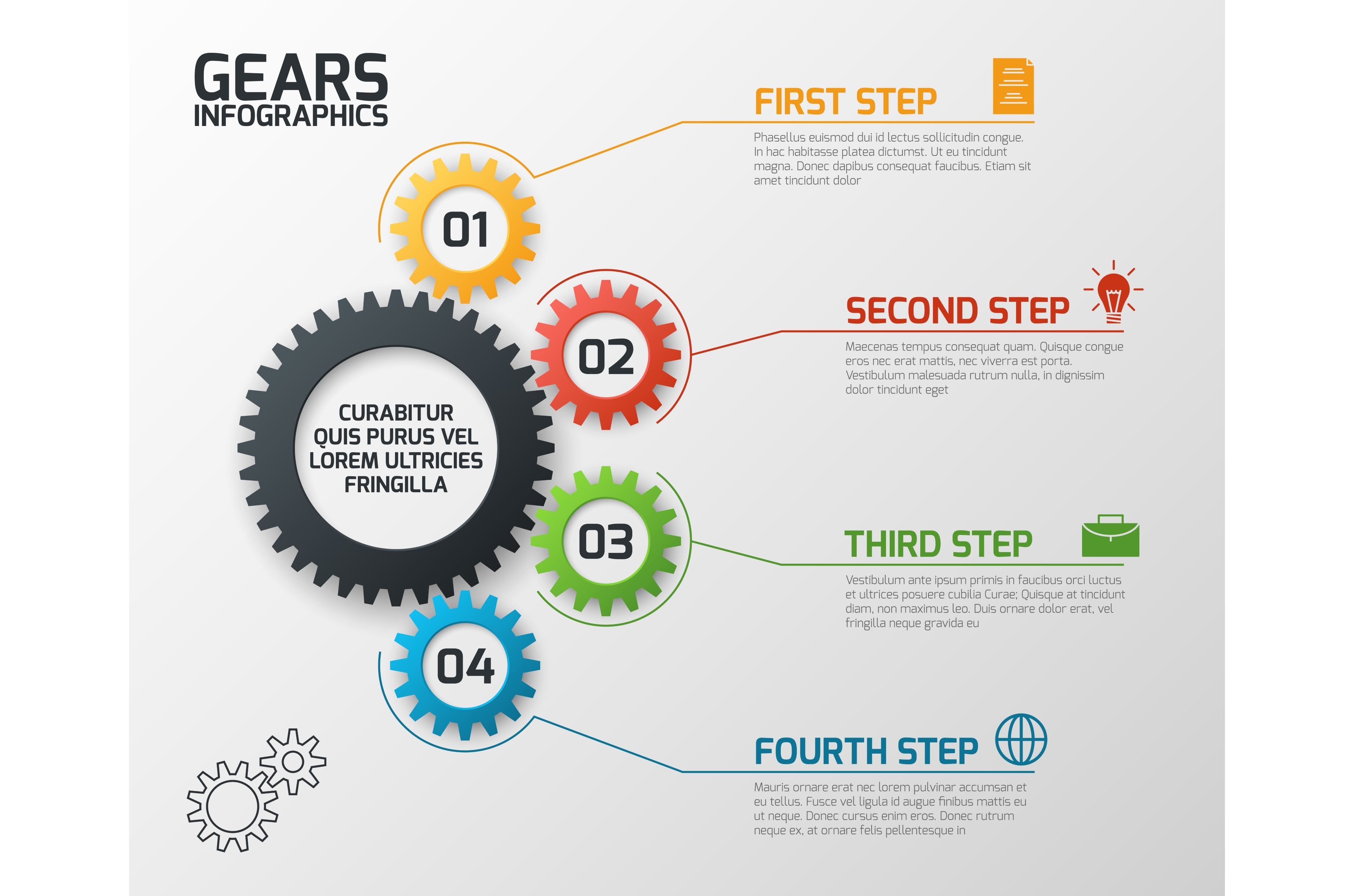 Gears infographics. Cogs gearing, a Background Graphic by Valerie Bodnar