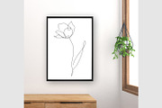 Tulip Digital Print. Line Art, a Background Graphic by Sunset&Sea Design (Thumbnail 2 of 3)