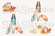 Autumn Travel Watercolor Clipart, a Decorative Illustration by STASIstudio (Thumbnail 3 of 5)