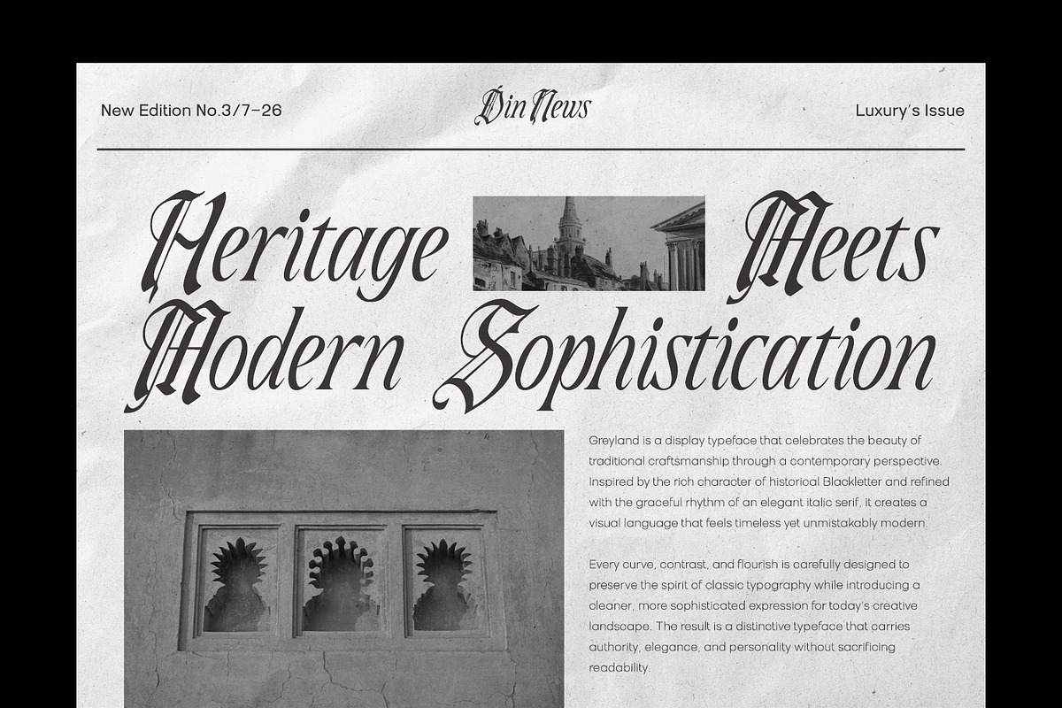 Greyland – Elegant Blackletter Font, a Blackletter Font by din-studio.com (Photo 3 of 12)