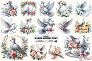 Summer Wedding Doves Clipart, an Illustration by Pixels.Craft (Thumbnail 1 of 7)