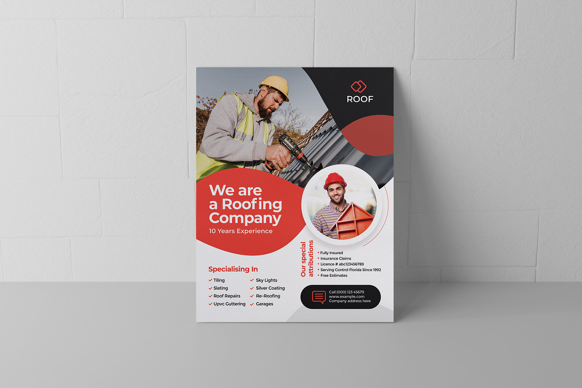 Roofing Experts Promotional Flyer, a Flyer Template by DesignOriel (Photo 3 of 3)